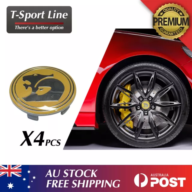 SET OF 4  Wheel Centre CAPS HOLDEN HSV VY VZ VE VF EX GTS Commodore Yellow 63mm