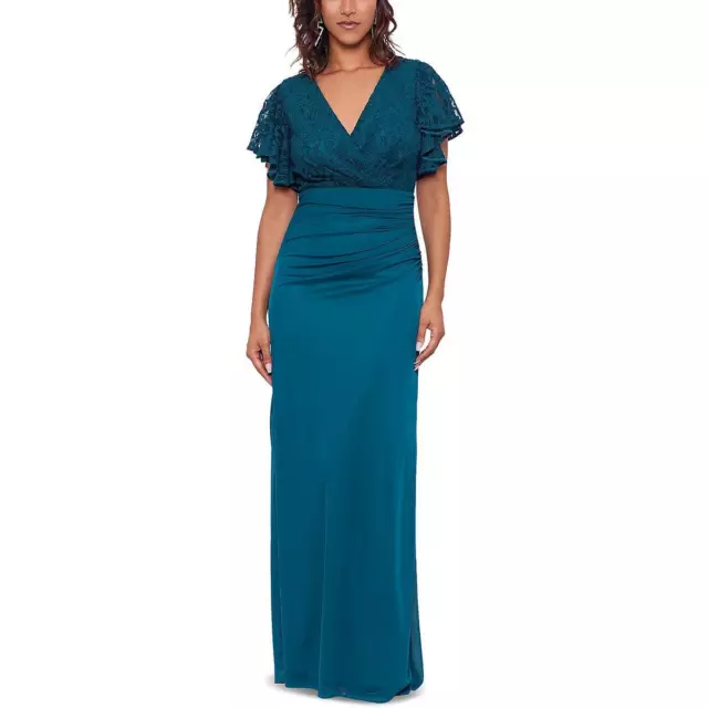 B&A by Betsy and Adam Womens Ruched Maxi Formal Evening Dress Gown BHFO 5157