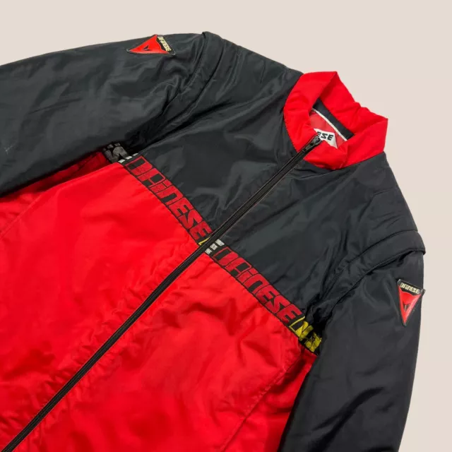 Dainese Vintage Jacket Mens 46 Padded Coat Red Black Racing Motorcycle Jacket