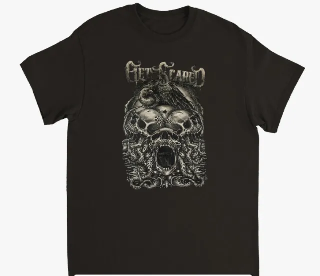 Vintage Get Scared Band Men T-shirt Black Short Sleeve All Sizes S-5XL PP1135