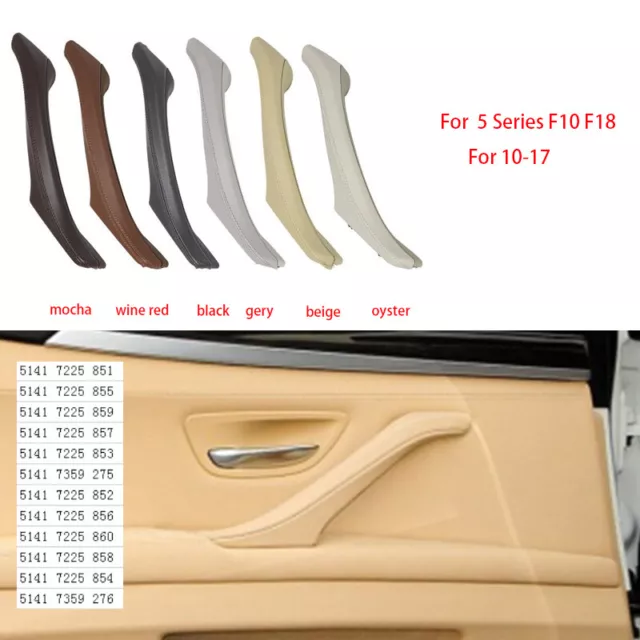 for BMW 5 Series F10 F18 Leather Interior Door Pull Handle Assembly 51417225854