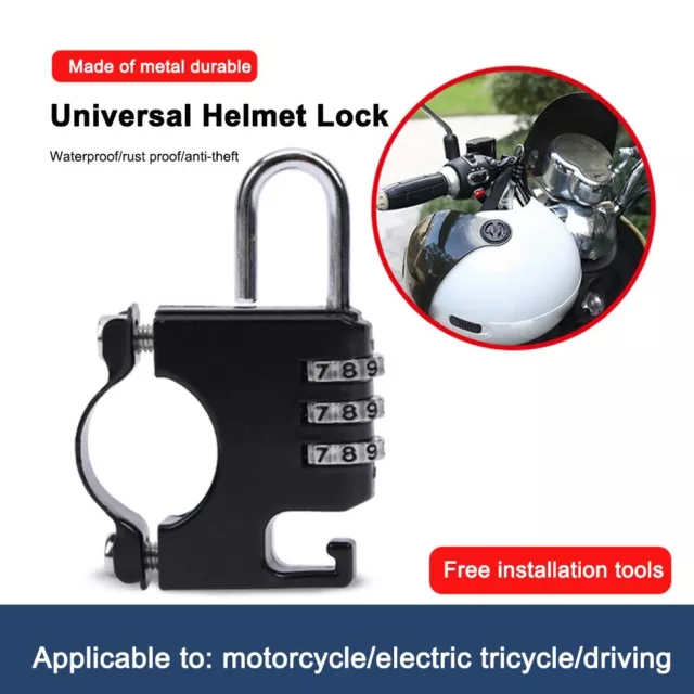 Universal Helmet Lock Anti-Theft Padlock for Motorbike Motorcycle Handlebars