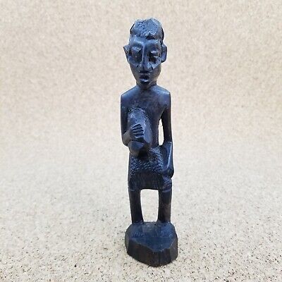 African Tribal Art Wooden Carved Sculpture Figurine Young Man or Boy 7.25" Tall