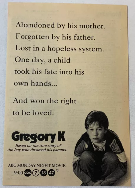 1993 Abc TV Film Ad ~ Gregory K ~ Joseph