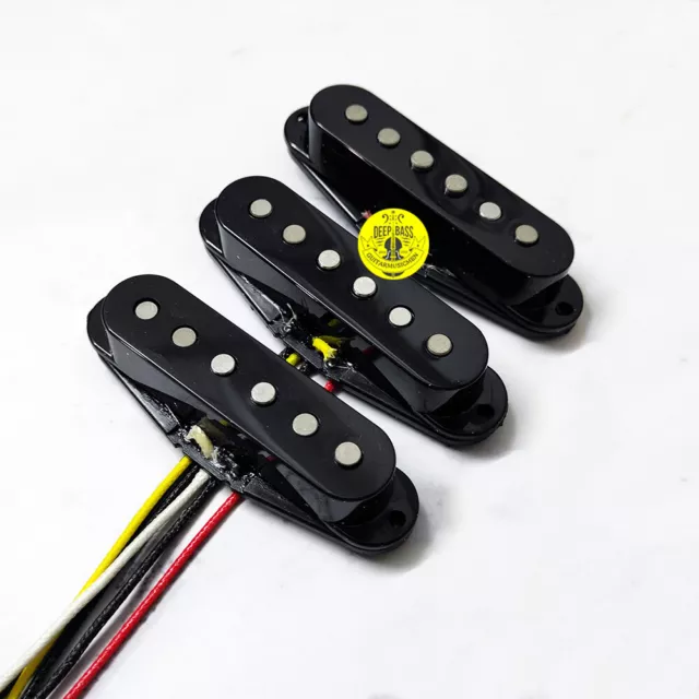 for Fender Strat Electric Guitar Pickups Single Coil SSS Alnico V Set of 3 Black