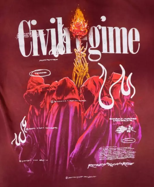 Civilregime Blood Red Stonewashed Oversized L T Shirt Spirit Chaos Civil Regime