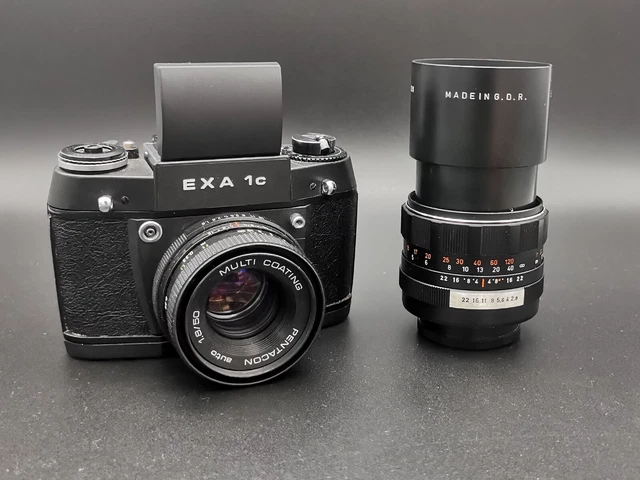 Exa 1c + M42 Pentacon automático 1,8 / 50 mm recubrimiento múltiple + eléctrico 2,8 / 135 mm