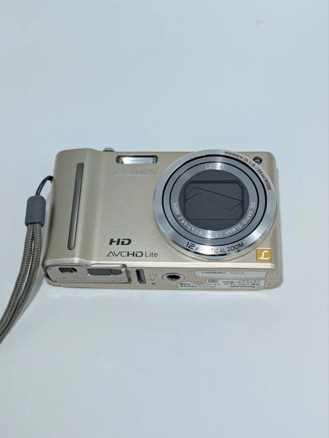 PANASONIC LUMIX DMC-TZ20 Gold Tested Working With Box From Japan