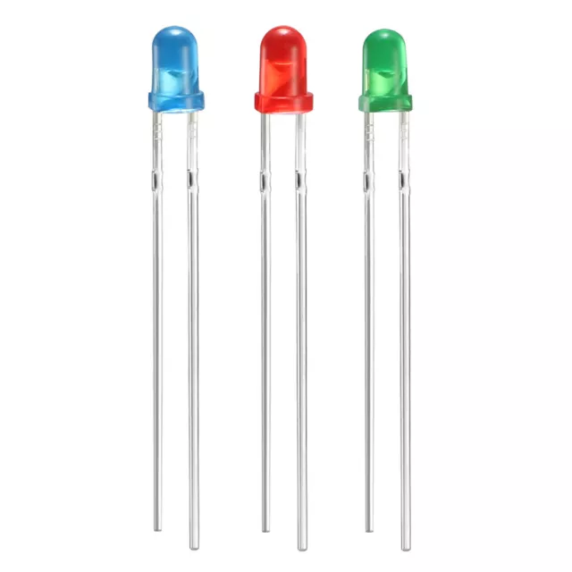 300pz (3 colori x 100pz) 3mm rosso,blu,LED verde diodi emettitori luce
