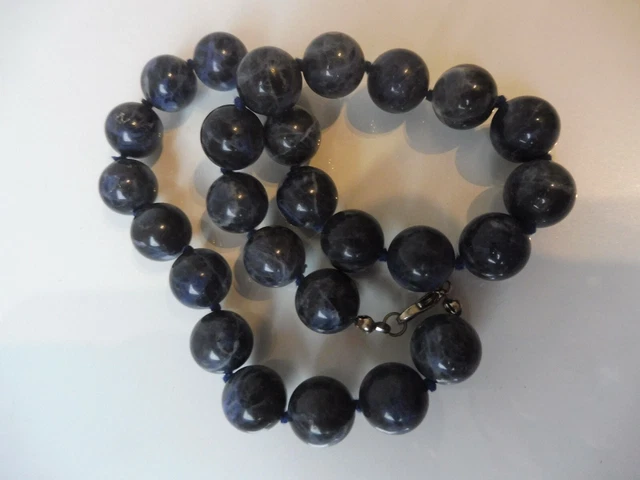 Collier en or june 18 crts, dimnt bleu et pmpille En vente sur