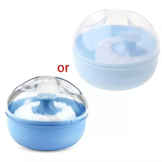 Portable Baby Soft Body Talcum Powder Puff Sponge + Box Case Container Useful