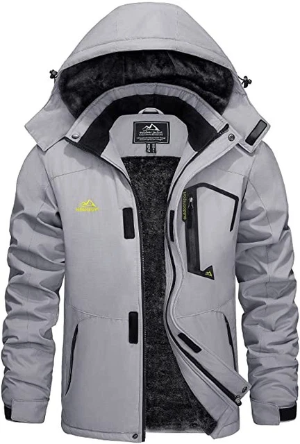 Brandneue KEFITEVD Herren-Skijacke M, gefütterte Winterjacke, abnehmbare Kapuze