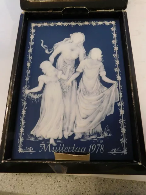 Villeroy & Boch Mettlach Germany Wall Plaque Muttertag 1978 - Original Box!