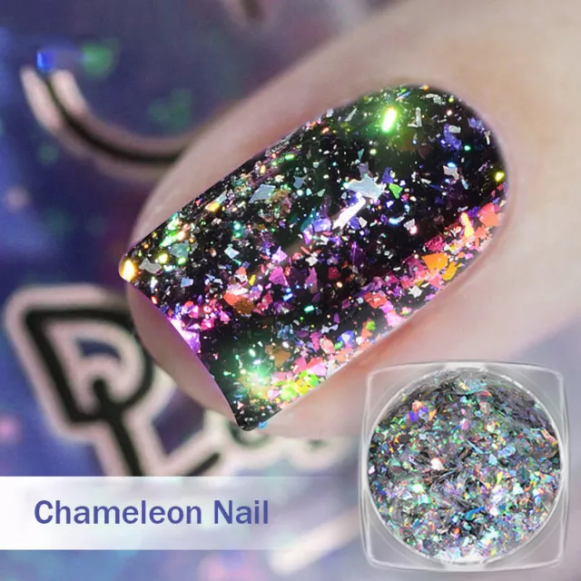 Nail Art Chameleon Aurora Laser Star Glitter Sequin Powder Flake Decoration Tips