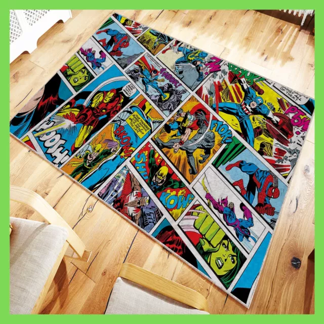 Marvel Comics Panel Rug, Awesome Christmas Gift, Best gift for Geeks, Anime Rug