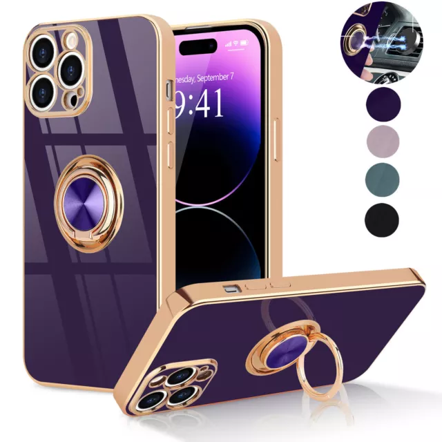 Case For iPhone 15 14 13 12 11 Pro Max Plus XR Shockproof Magnetic Ring Cover
