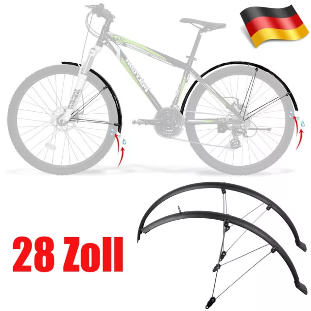 SCHUTZBLECHE SET VORNE Hinten Fahrrad Schutzblech 20-28 Zoll schwarz/silber  EUR 27,99 - PicClick DE