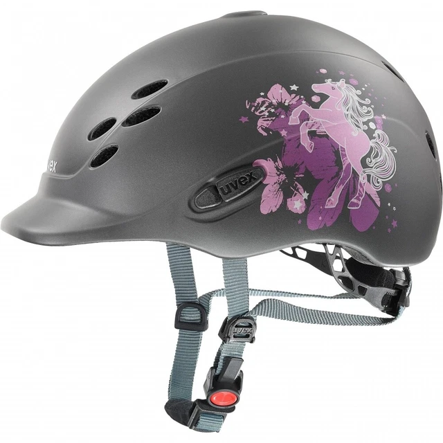 Kinder Reithelm ONYXX little pony Uvex anthrazit mat XXXS-XS (49-54cm) Reitkappe