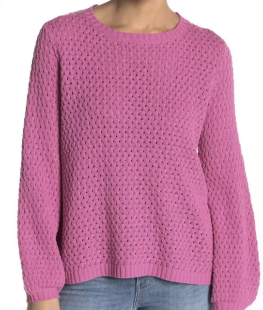 NWT 14th & Union Womens Popcorn Knit Sweater Pink Size S