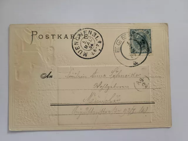 1904 Postkarte Eger Böhmen Österreich Mi.Nr. 72 gestempelt München 3