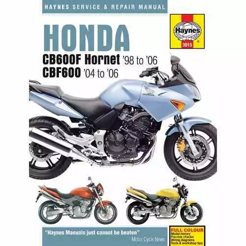 Haynes Manual Honda CB600F, FS Hornet 98-06, CBF600N, NA, S, SA 04-06