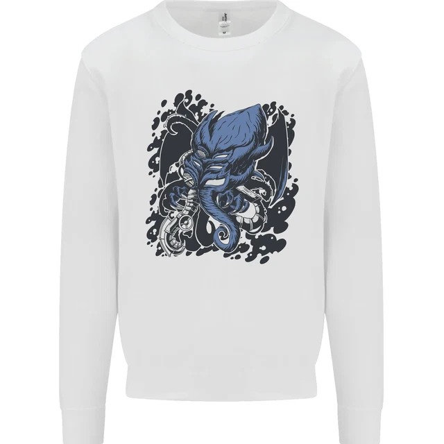 Felpa Cyberpunk Cthulhu Kraken Octopus da uomo maglione 4