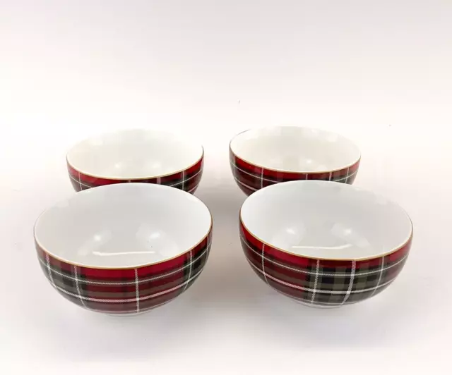 Wexford by 222 FIFTH Soup / Cereal Bowl Set of 4 New Red/Green