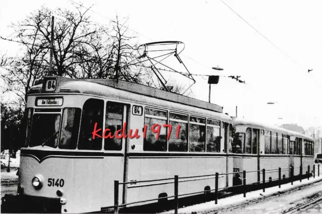 N140) Foto BVG Berlin Straßenbahn, Bahnhofstr. TZ69 5140. Linie 84. 70er Jahre