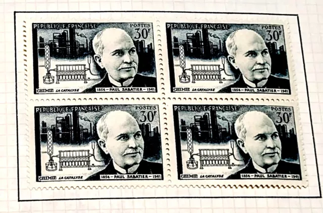 Paul Sabatier Chemist Chemiker VIERERBLOCK FRANKREICH FRANCE BLOCK OF 4 STAMPS