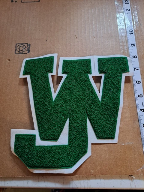 Vintage WJ or JW Green Varsity Jacket Letters Patch