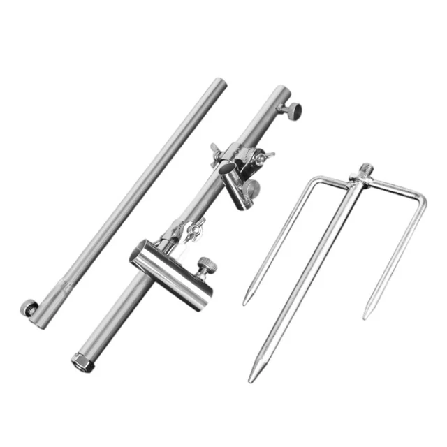 Treppiede Portacanne Da Pesca In Alluminio, Gambe Telescopiche, Supporto Per 5 Canne, Antiscivolo - 2