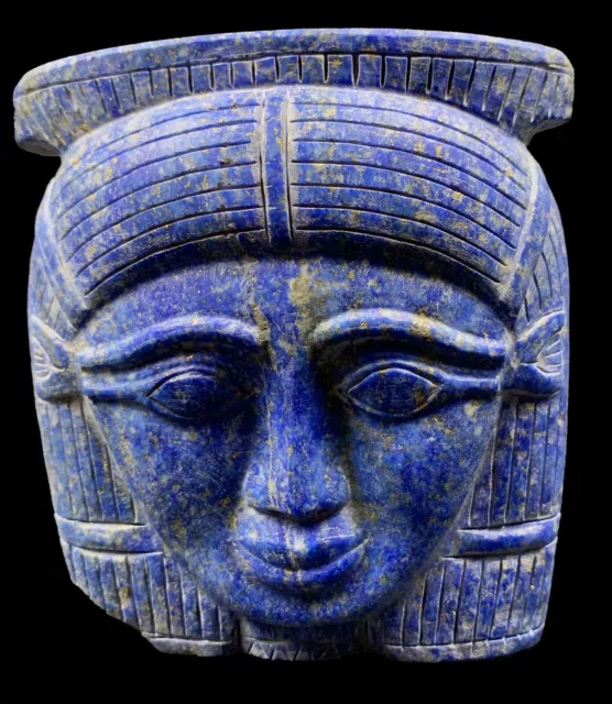 Real Replica Lapis lazuli Head of Goddess Hathor Head