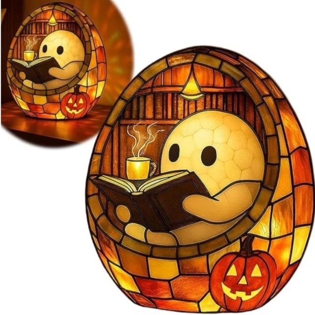 Lampe Fantôme Avec Livre - Décoration étagère, Bureau - Lumière Chaude, Sans Fil - Cadeau Pour Amoureux Des Livres - 12