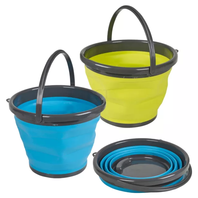 10L Large Foldable Round Silicone Water Bucket Carrier Collapsible Camping Home