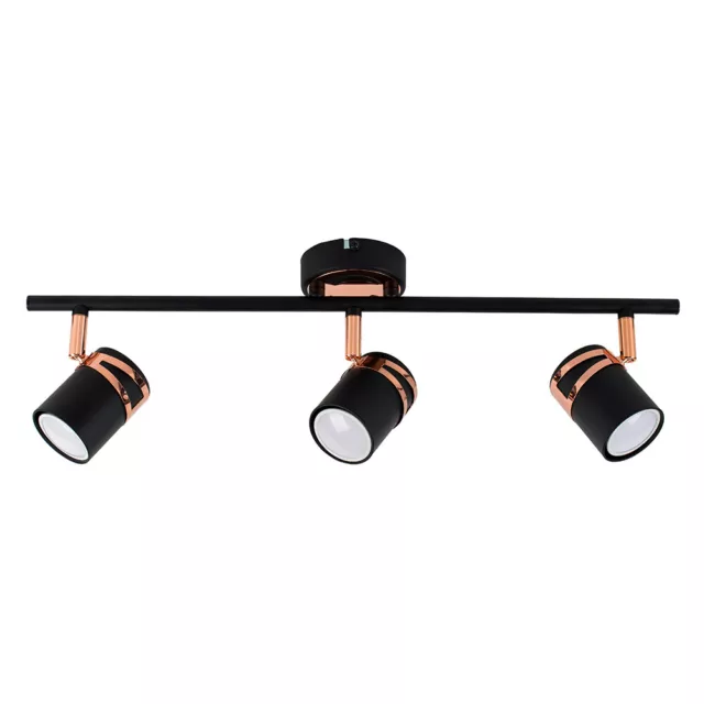 MiniSun Deckenleuchte - Modern Matt Schwarz & Kupfer Deckenstrahler LED Birne
