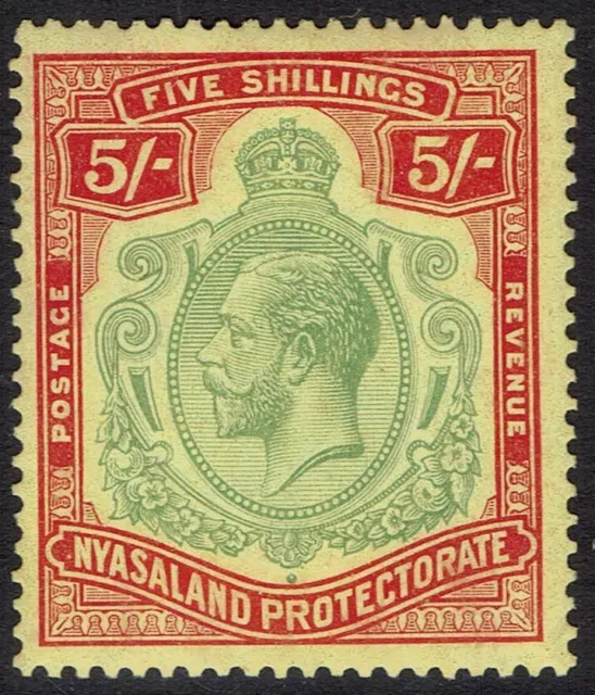 Nyasaland 1921 Kgv 5/- Wmk Multi Script Ca