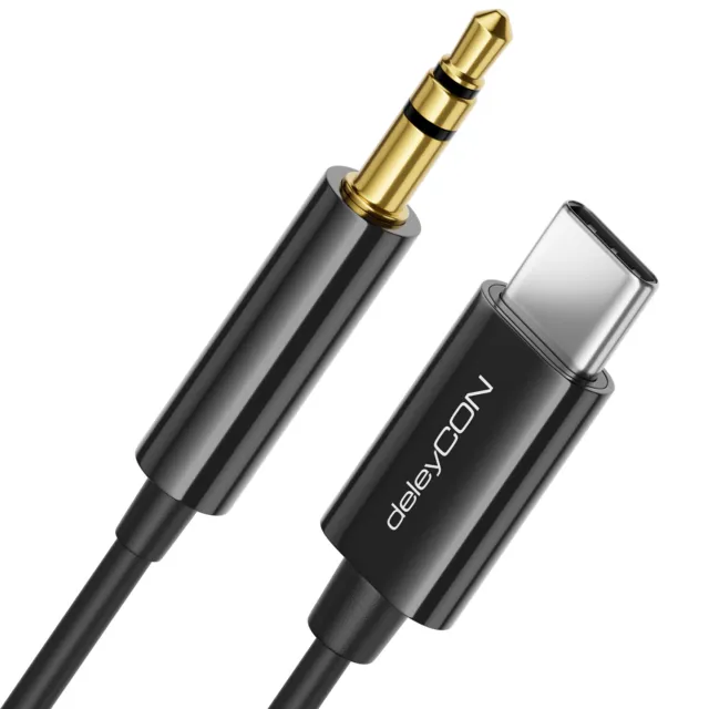 2m USB C AUX Kabel Typ C zu 3,5mm Klinke Audio Adapter Kabel Handy Tablet HiFi