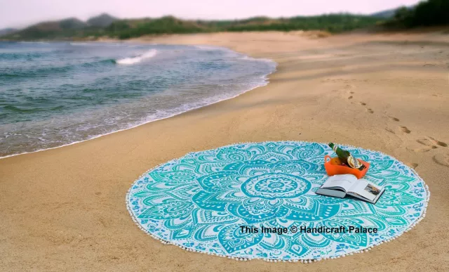 Mandala Indio Hippie Tapiz Tiro Playa De La Estera De Yoga Estrella Redonda