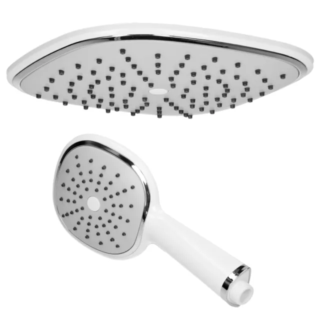 Regendusche Duschkopf Handbrause Set Kopfbrause Überkopfbrause Dusch Oval Weiß