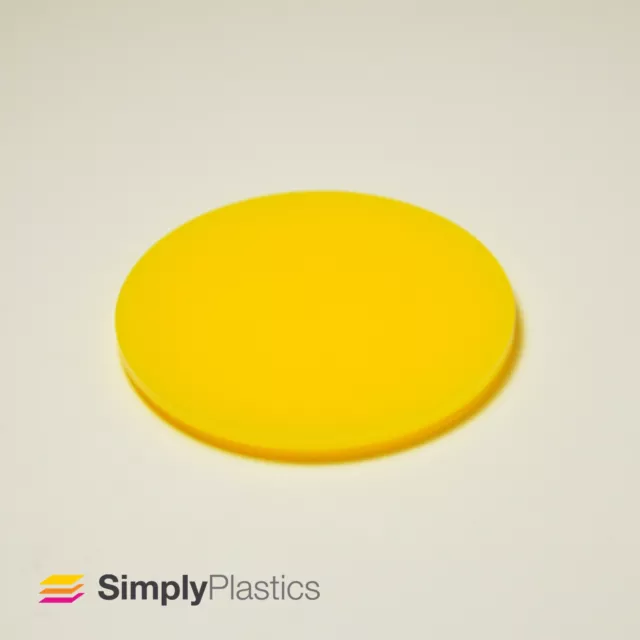 Perspex® Laser Cut Yellow 261 Acrylic Plastic Discs Circles / Multi-packs