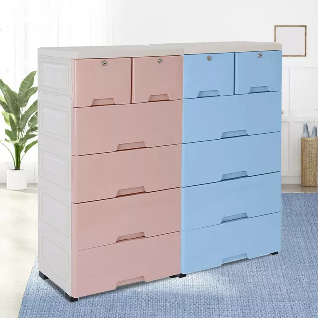 Storage Dresser Bedroom 6 Drawer Clothes Organizer Tower Cabinet Office Plastic