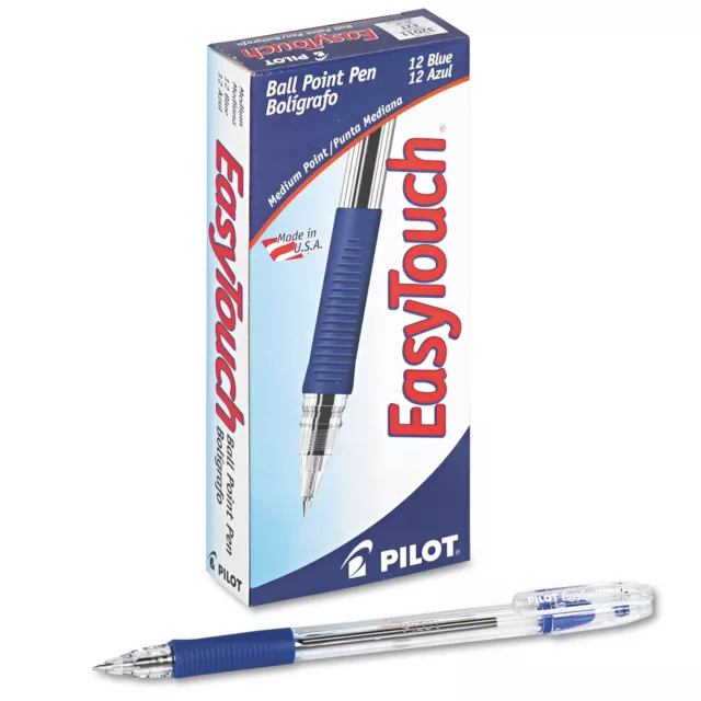 Pilot EasyTouch Ball Point Stick Pen Blue Ink 1mm Dozen 32011