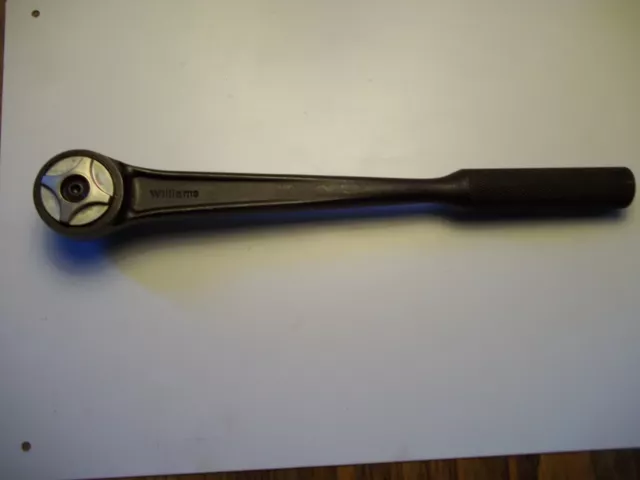 New Williams  1/2" Drive Ratchet Bs-52A Usa 11" L Round Head Black Us Hand Tool