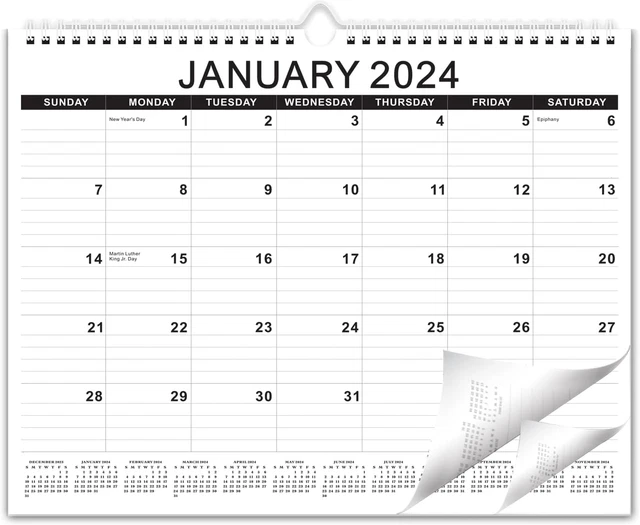 WALL CALENDAR FROM January 2024 June 2025 TearOff Monthly Calendar