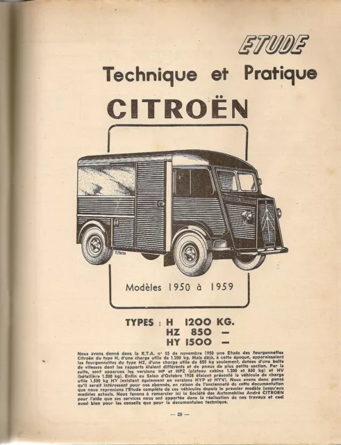 Revue Technique Automobile 159 Rta 1959 Citroen Type H Hz Hy (1/2) Simca Vedette