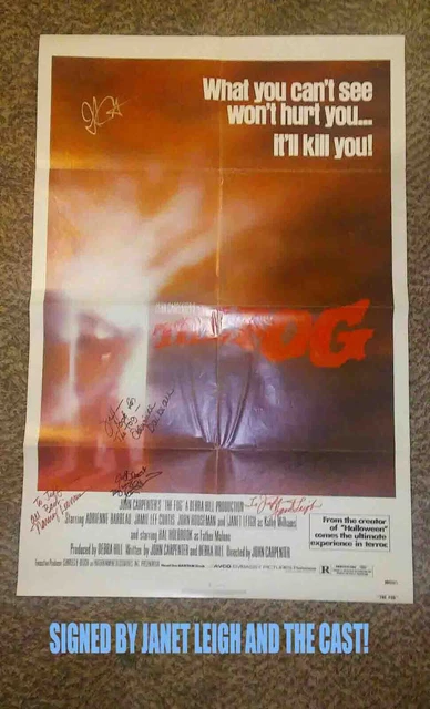 John Carpenter signed The Fog Movie Poster one sheet 27 x 41 horror Janet Leigh John Carpenter signed The Fog Movie Poster one sheet 27 x 41 horror Janet Leigh