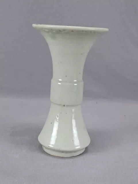 Late Ming / Early Qing Dynasty Longquan Celadon Gu Form Vase 2