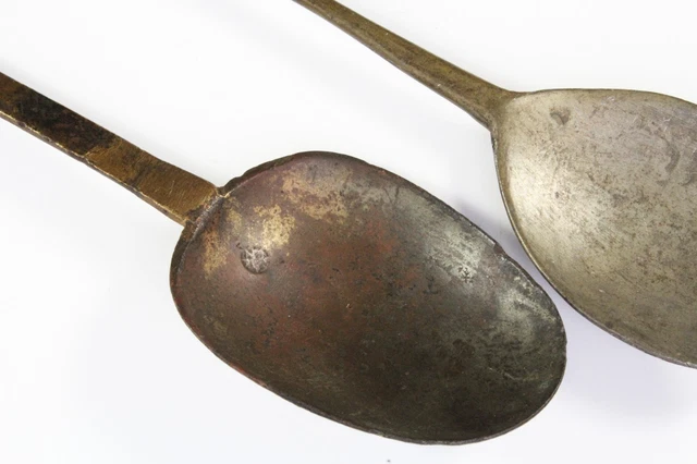 EARLY MEDIEVAL Latten Pewter Spoons Touchmarks 15th 16th early-medieval-latten-pewter-spoons-touchmarks-15th-16th