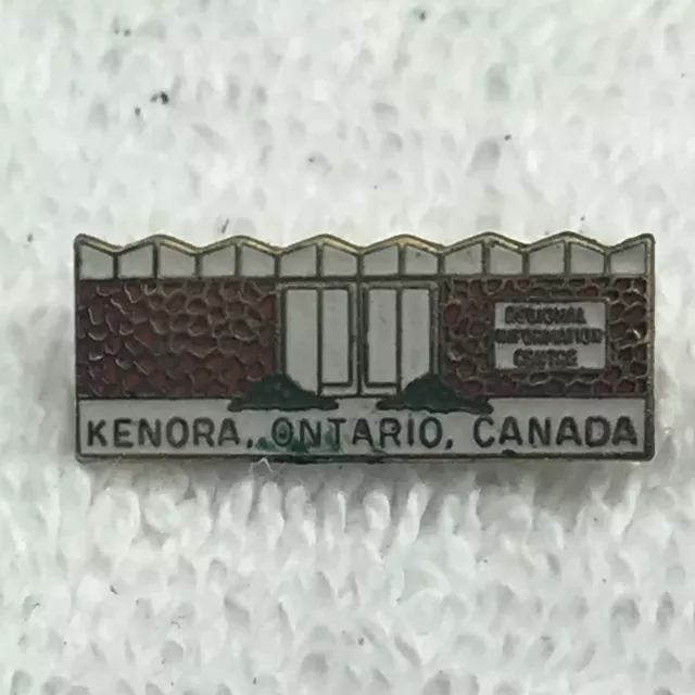 Ontario Canada Regional Information Centre Pin Vintage Metal Gold Tone Enamel