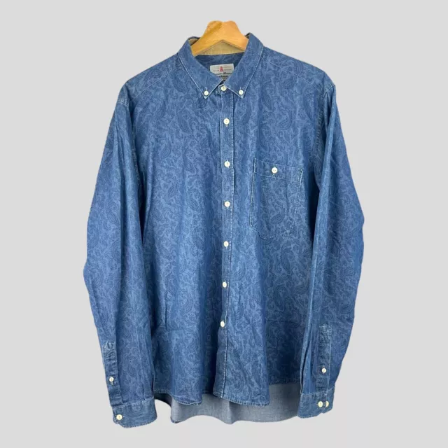 Camicia denim Barbour Beacon Paisley da uomo motivo grande classico velluto a coste